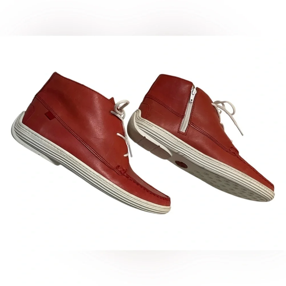 Marc Joseph | Brownish Red Grainy Leather Preppy High Top Bootie Kids Unisex Sz5